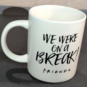 Friends "We were on‎ a break!" quote white ceramic 12oz classic coffee mug